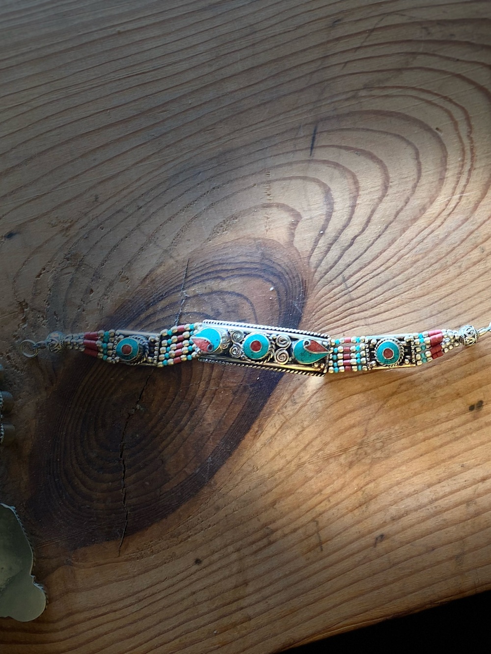 Turquoise and Coral Beaded Necklace, Bracelet with Earrings - Women Jewelry - Picture 7 of 10